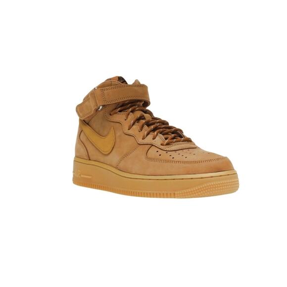 NIKE Air Force 1 Mid ’07 Flax Sneaker Men 8.5 Camel Athletic Versatile Stylish - Picture 3 of 16